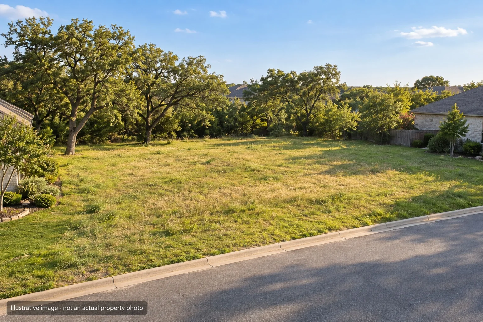 Illustrative view of Fort Worth lot 1. Not an actual property photo.