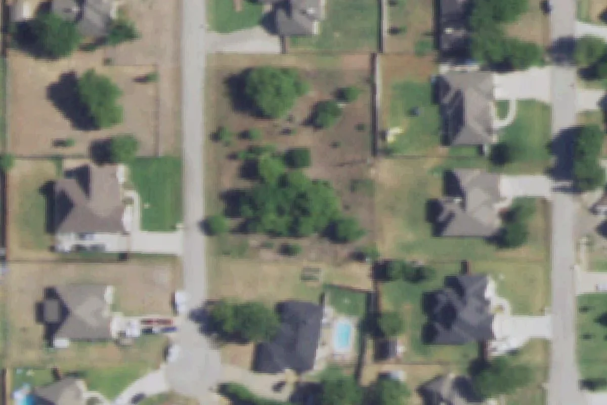Aerial view of Fort Worth lot 2 area, July 2022